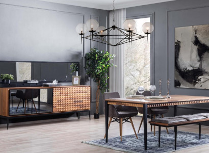 Gruppe Essecke Esszimmer Essgruppe Esszimmermöbel Set 8tlg Holz Braun